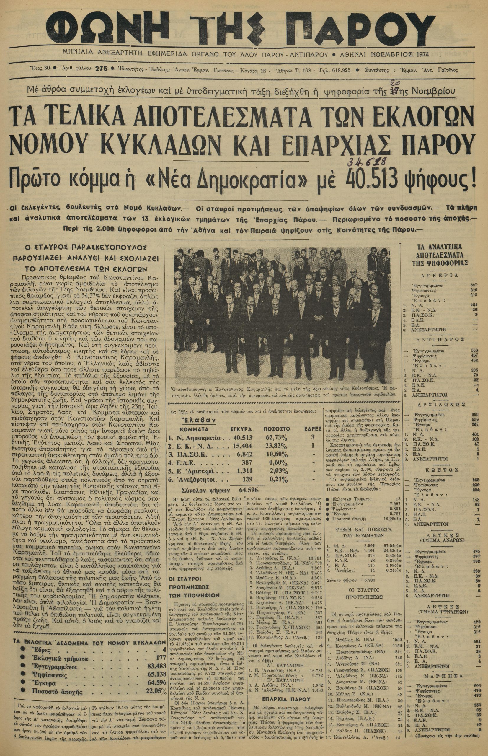 Αριθμός Τεύχους: 275 (1974)